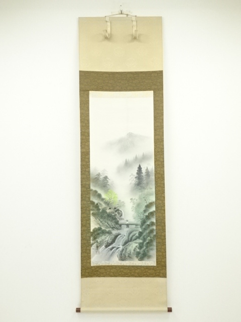 JAPANESE HANGING SCROLL / HAND PAINTED / SCENERY 